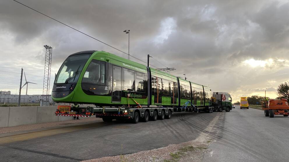 Now the first tram is in place in Lund